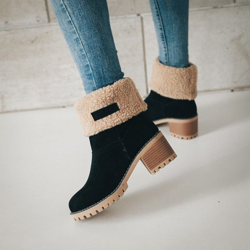 Warm shaft boots for women with a playful pleat design Lune London