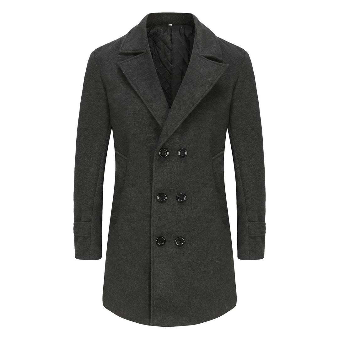 Elegant double-breasted coat for men, slim fit and padded lining Lune London