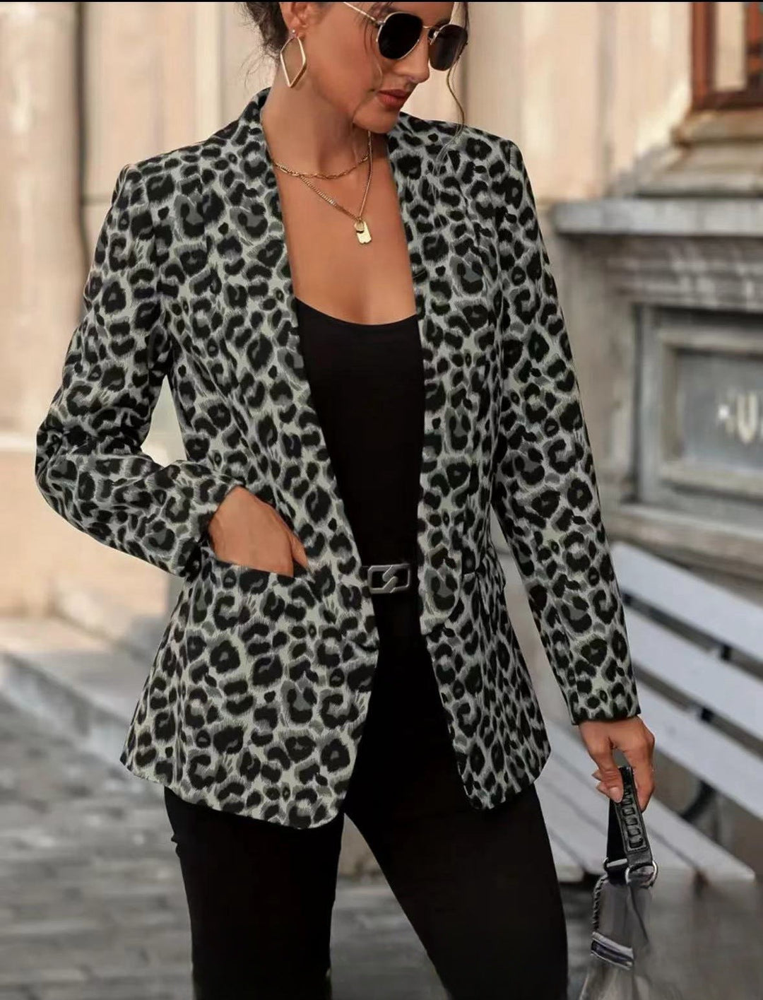 Women's Stylish Blazer In Leopard Design with Slim Fit Lune London