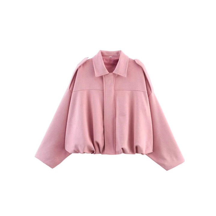 Ladies oversized fashionable jacket with textured design and practical details Lune London
