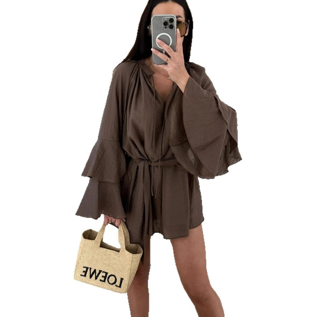 Haut Kaftan Aéré pour Femmes avec Manches Amples et Ceinture à la Taille Chic & Stil