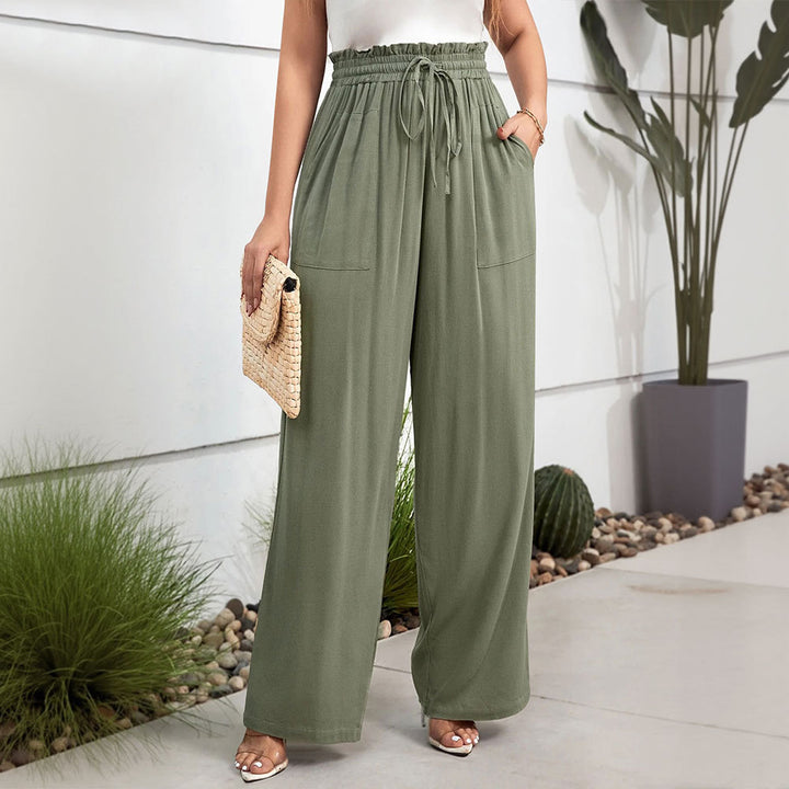 Pantalon Palazzo large pour femmes avec taille élastique et poches latérales Chic & Stil