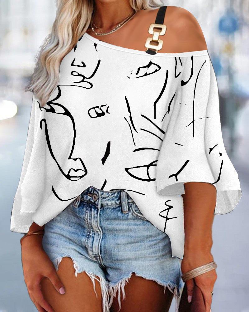 Oversized shirt for women with an original graphic design Lune London