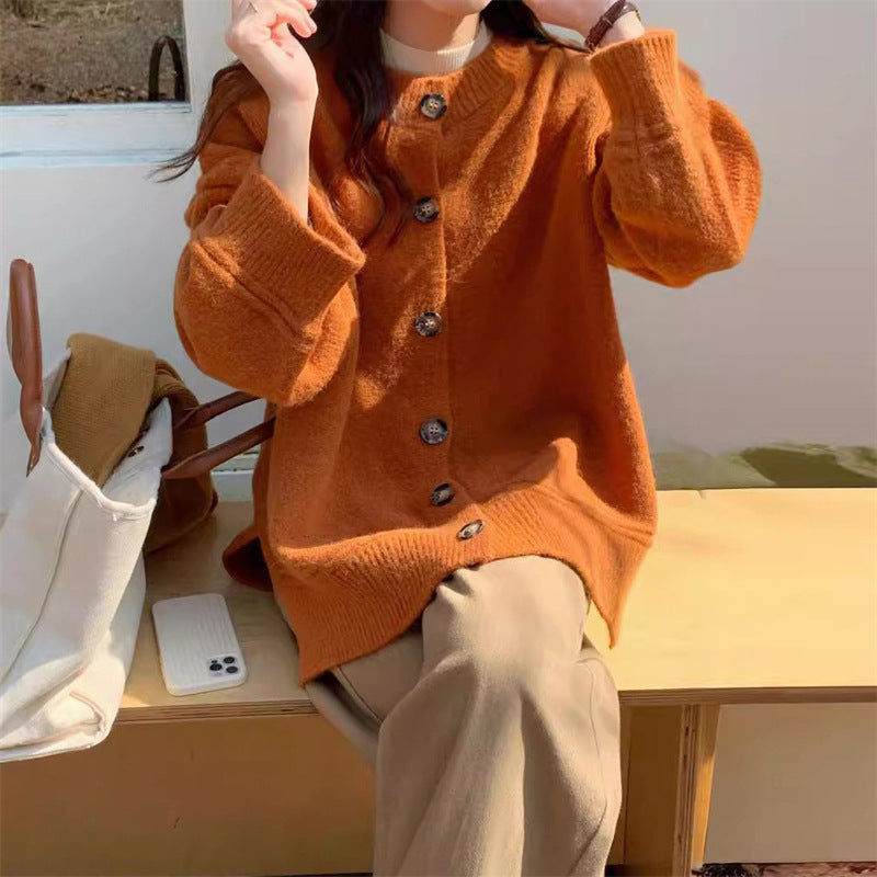 Casual knit jacket for women with large buttons and oversized fit Lune London