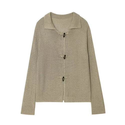 Women's knit jacket with elegant buttons and textured surface Lune London