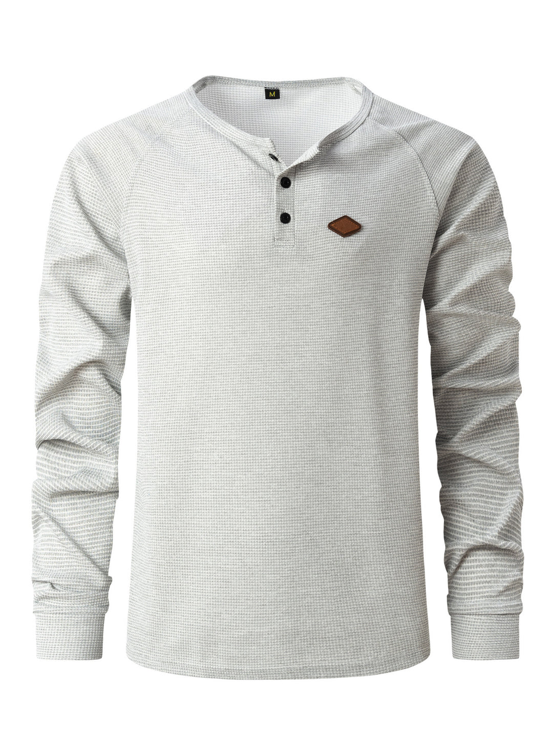 Men's Long Sleeve Henley Shirt with Textured Fabric and Fashionable Button Details Lune London