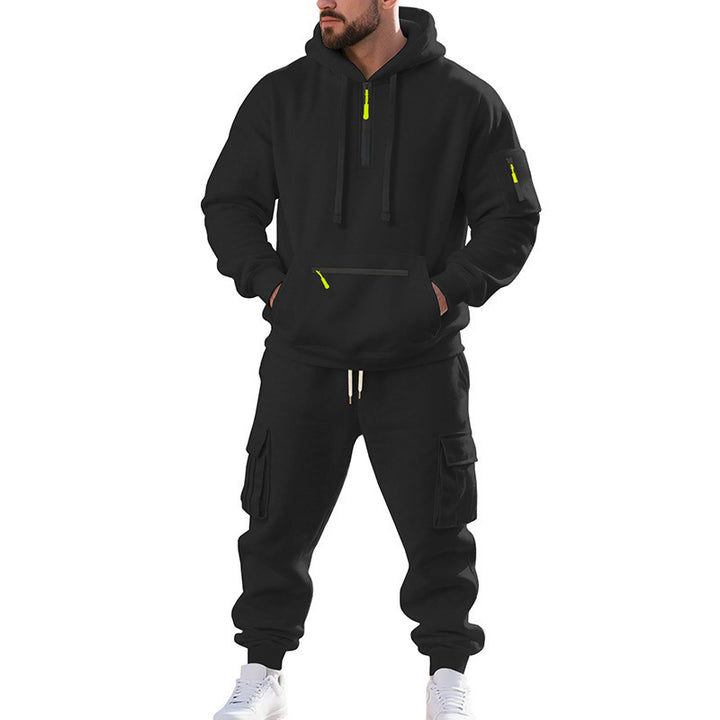 Men's sporty hoodie and chic cargo pant set