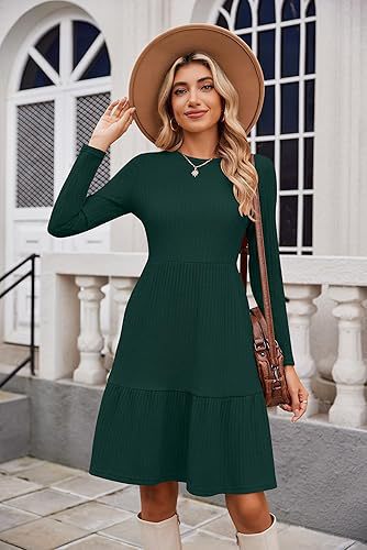 Maxi dress for women with ribbed structure and flared skirt Lune London
