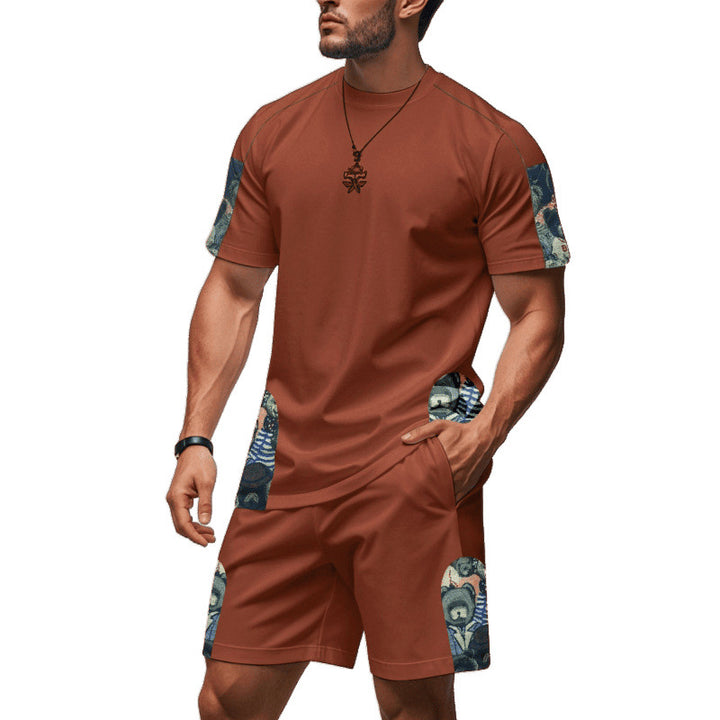 Men's Chic Graphic Print Lounge Set