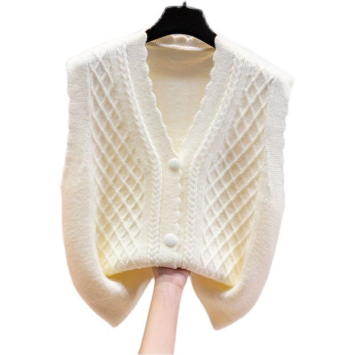 Gilet en tricot pour femmes avec motif de câble décoratif et détails de boutons Chic & Stil