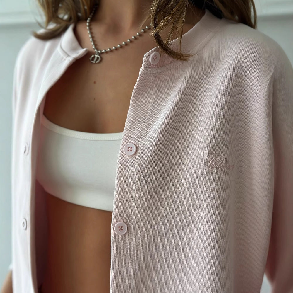 Women casual knitted vest with fine button details Lune London
