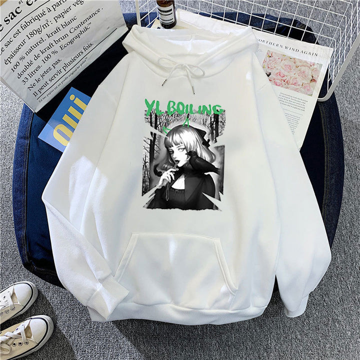 Women's hooded sweatshirt with avant-garde graphic design Chic & Stil