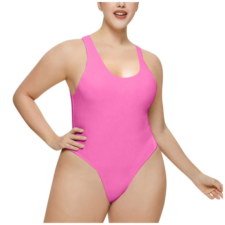 Ladies High Neck Ribbed Swimsuit Lune London