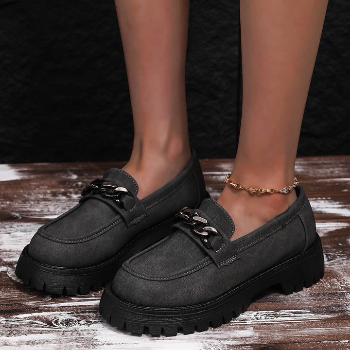 Ladies Chunky Loafers with Chain Application and Robust Profile Lune London