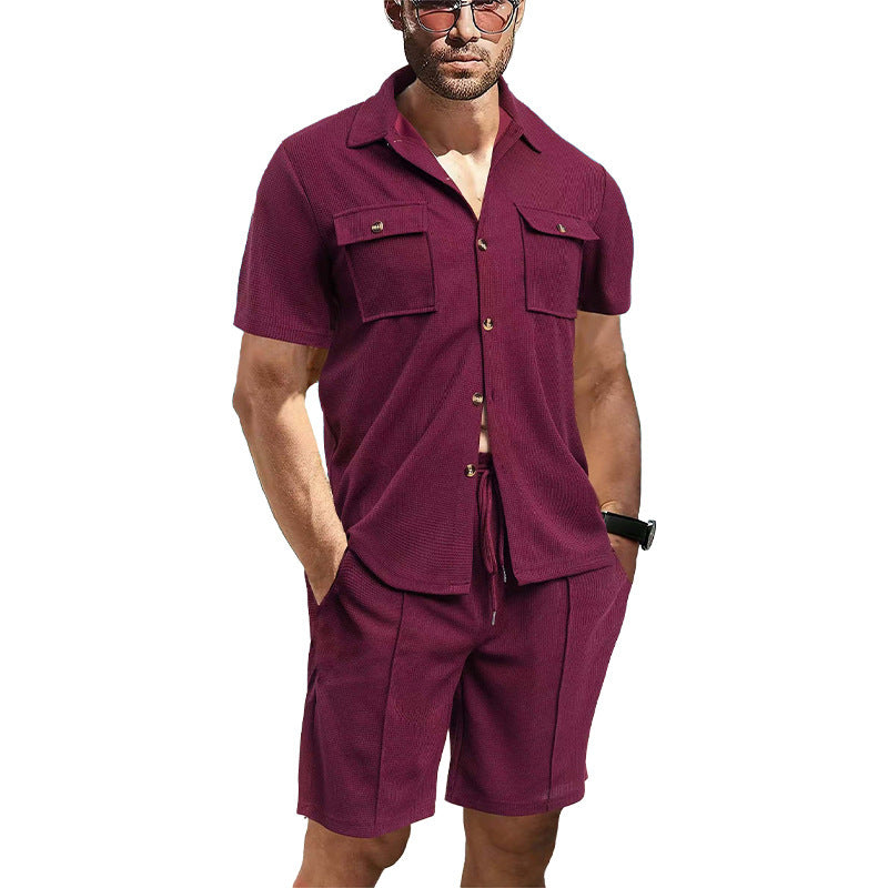 Trendy short-sleeved shirt for men with matching shorts Lune London