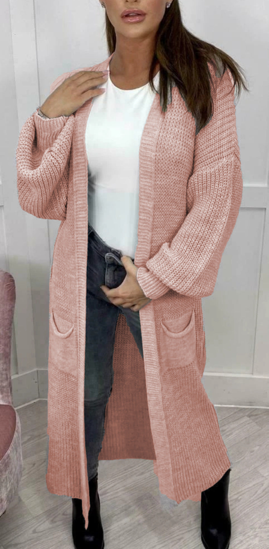 Manteau en tricot épais pour femmes dans un design ouvert décontracté Chic & Stil