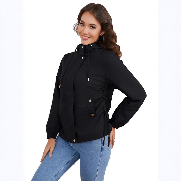 Windproof women's outdoor jacket with adjustable waist and hood Lune London