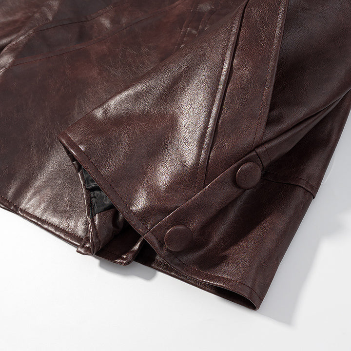 Women’s faux leather jacket with a structured design and practical pockets Lune London