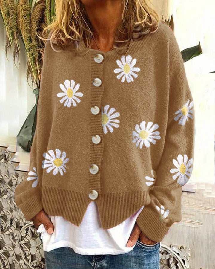 Women's Casual Gilet with Floral Print and Chic Button Details and Style