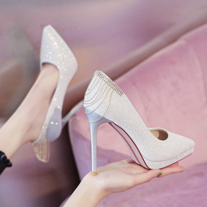 Women's High-Heel Pumps with Sparkling Rhinestone Details and Elegant Design Lune London