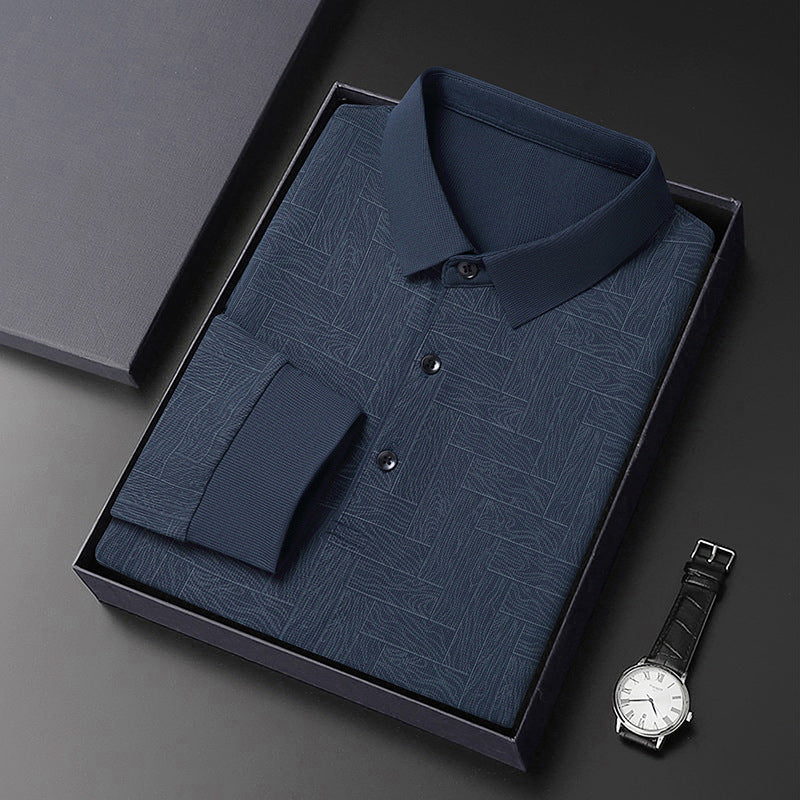 Stylish men's polo shirt with a refined structure design and an elegant button placket Lune London