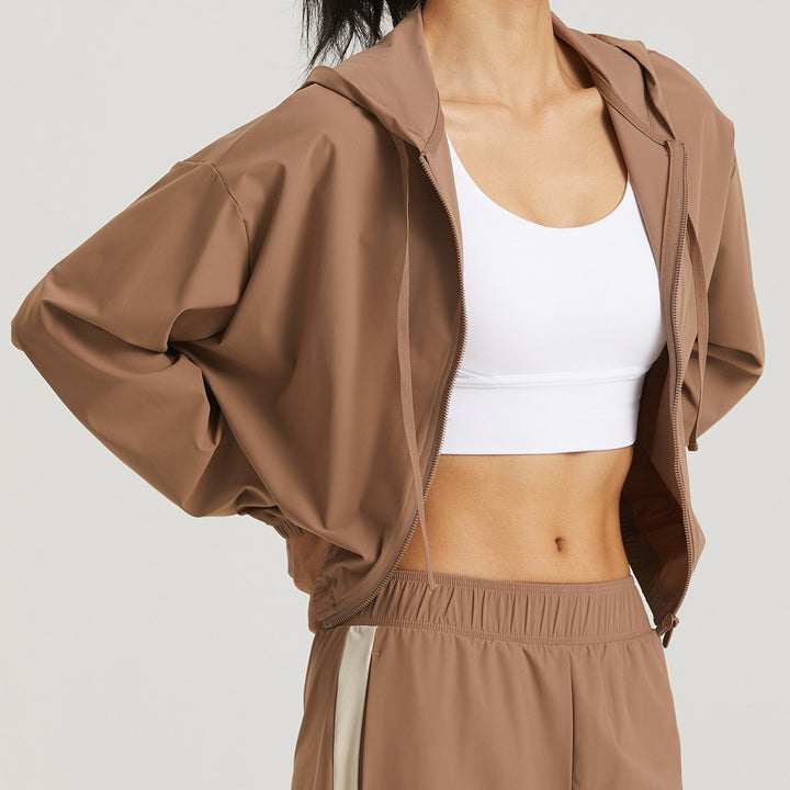 Sports hoodie for women with a generous cut and combination of breathable materials Lune London