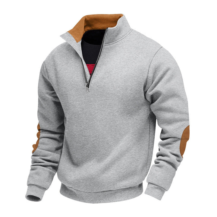 Men's Sweatshirt with High-Quality Stand-Up Collar and Elegant Accents Lune London