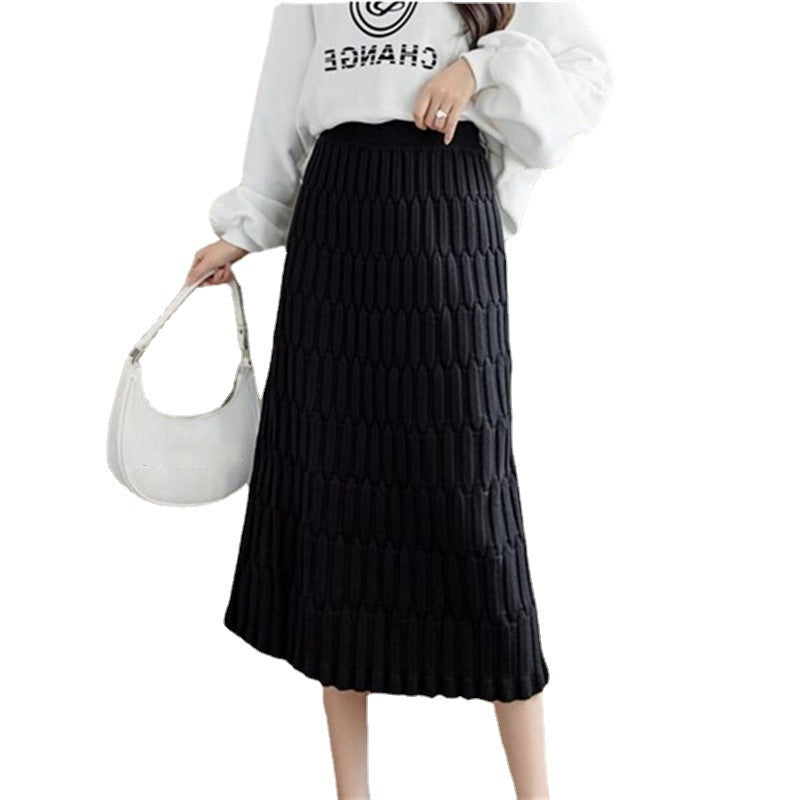 Pantalon en tricot pour femmes avec un design texturé et une coupe large Chic & Stil