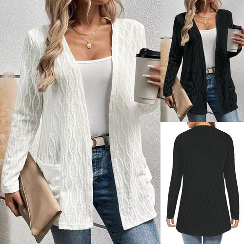 Women's knitted jacket with structured pattern and casual cut Lune London
