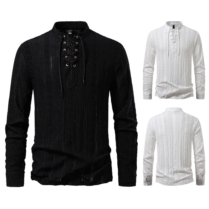 Long sleeve shirt for men with creative lace design Lune London