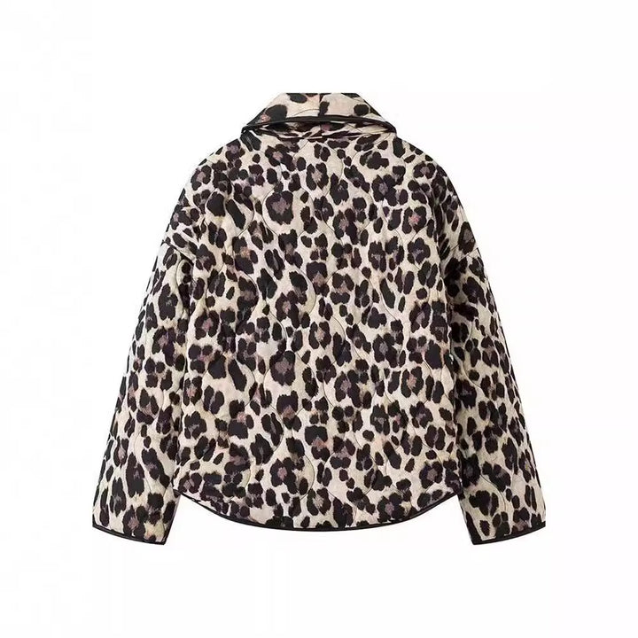 Plus size ladies blazer with animal print and chic elegant accents