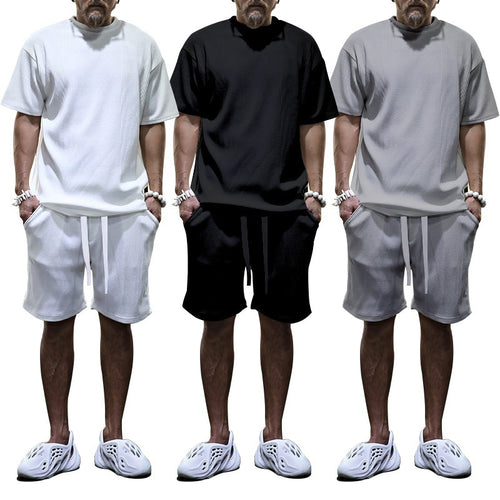 Breathable sports set for men with short sleeve t-shirt and shorts Lune London