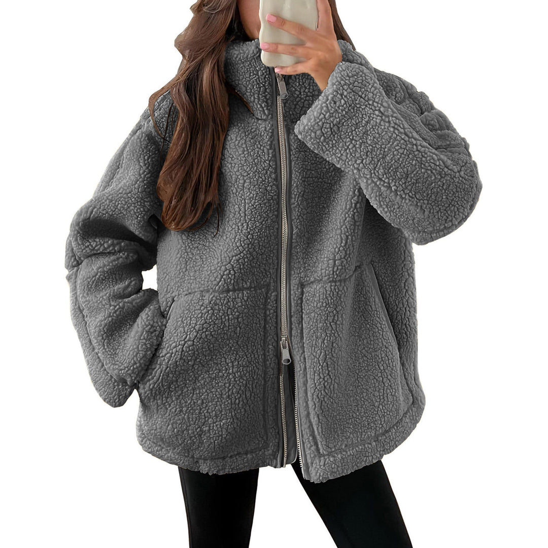 Ladies Cozy Teddy Jacket with Zipper Lune London