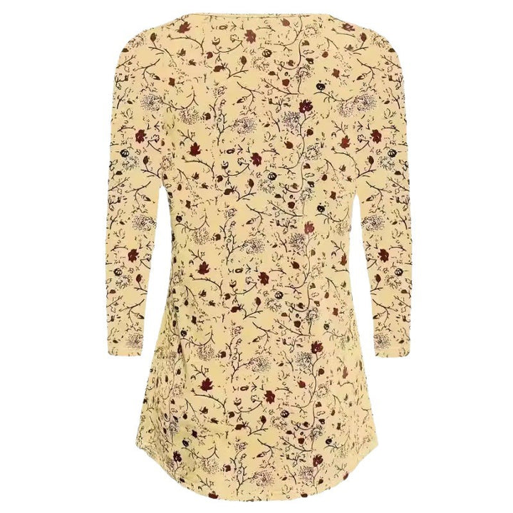 Long sleeve t-shirt for women with floral pattern and A-line cut Lune London