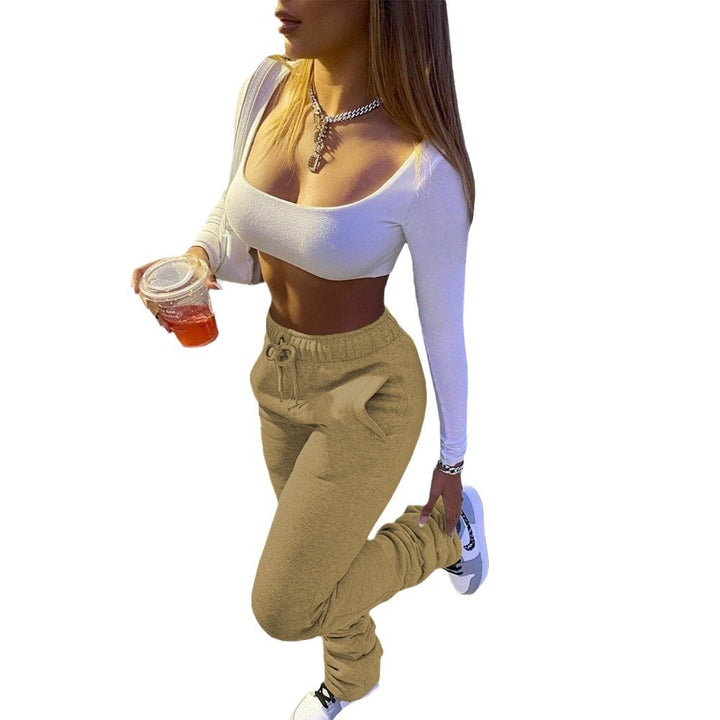 Casual jogging pants for women with an elastic waistband and side pockets Lune London