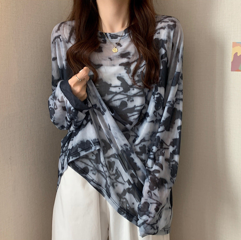 Women's casual oversized shirt with modern pattern Chic & Stil