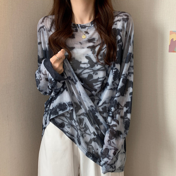Women's casual oversized shirt with modern pattern Chic & Stil