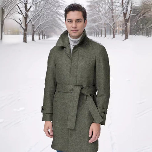 Elegant and fitted trench coat for men in high-quality wool Lune London