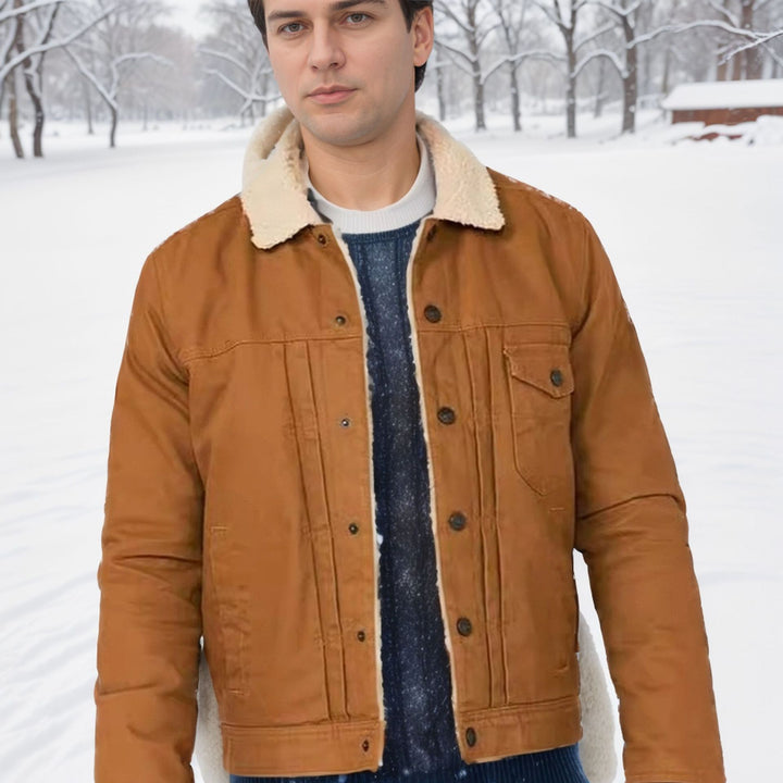 Men's denim jacket with fleece lining Lune London