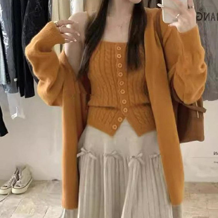 Ensemble en tricot pour femmes avec patte de boutonnage et design décontracté Chic & Stil
