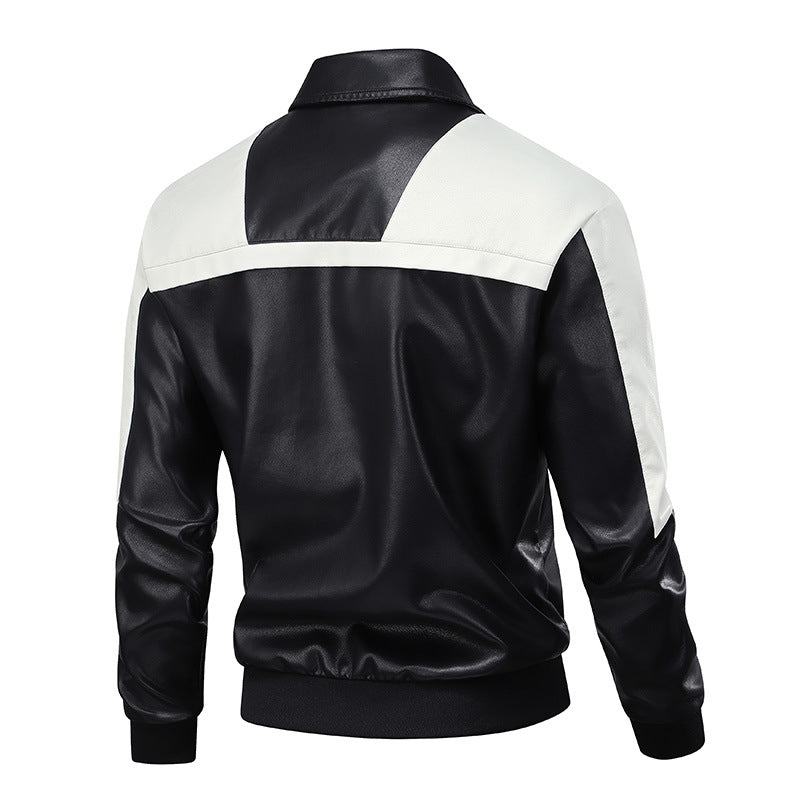 Men's bomber jacket with synthetic leather details Lune London