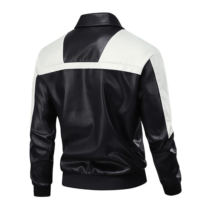 Men's bomber jacket with synthetic leather details Lune London