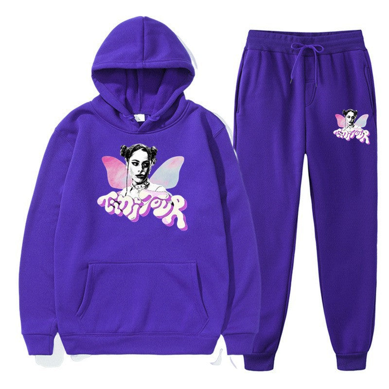 Women's sweatshirt and jogging pants set with creative graphic design Chic & Stil