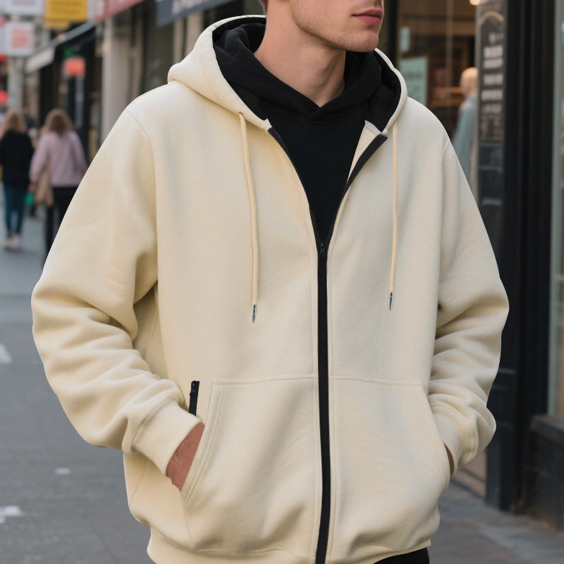 Men's zip hoodie with practical pockets and breathable fleece interior Lune London