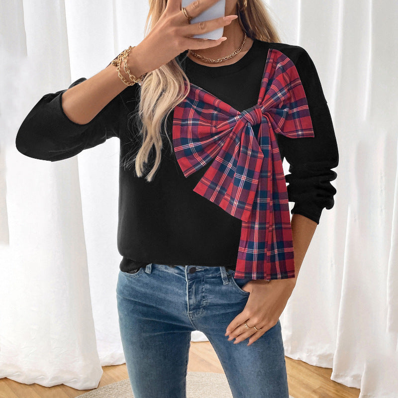 Sweat-shirt féminin à la mode avec design de nœud artistique Chic & Stil