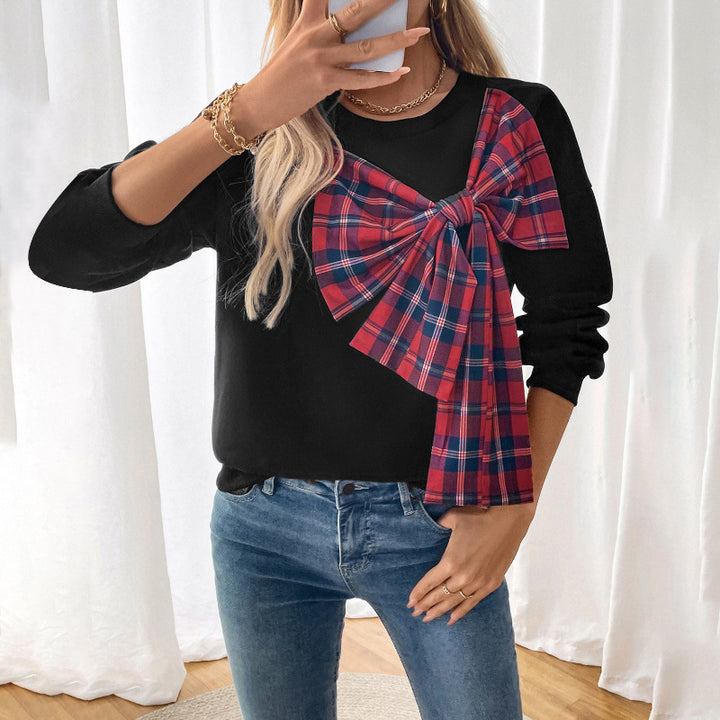 Sweat-shirt féminin à la mode avec design de nœud artistique Chic & Stil