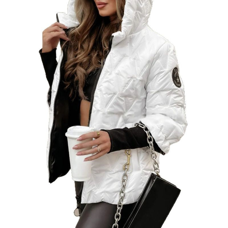 Winter jacket for women with high collar and coated outer fabric Lune London