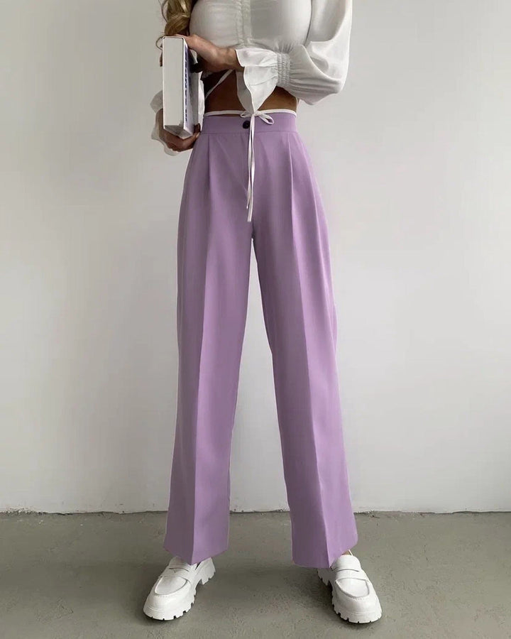 Wide Palazzo Pants for Women with an Elastic Waist and Convenient Pockets Lune London