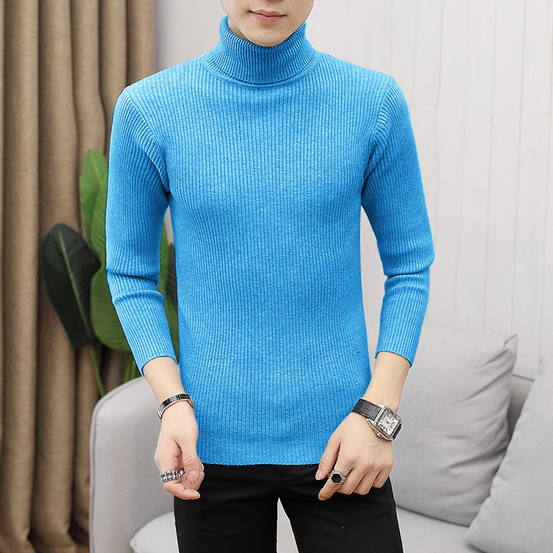 Men's premium turtleneck sweater in fine ribbed knit Lune London