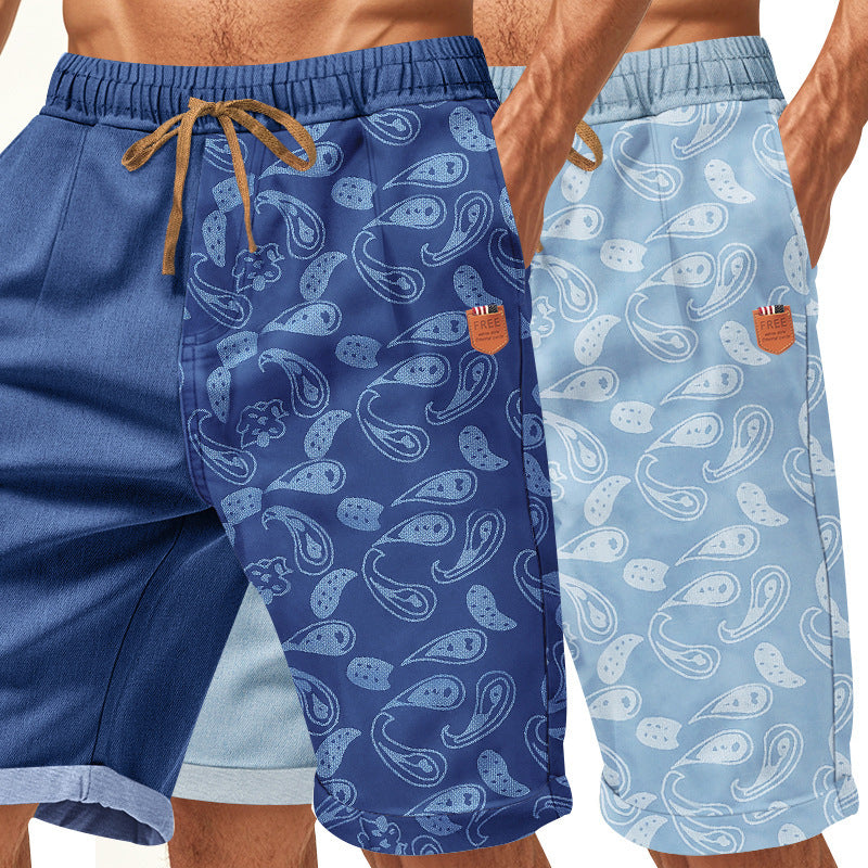 Casual beach shorts for men with elastic waist and colorful pattern Lune London